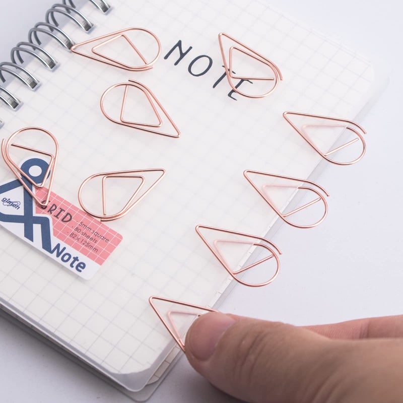 VENCINK 300 Pieces Rose Gold Cute Stainless Steel Drop-Shaped Paper Clips for School Office Supplies Baby Shower Wedding Invitations Crafts Scrapbooking Bookmarks Kids Women Planners by VENCINK - Image 4